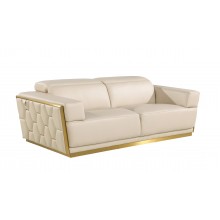 1111 - Global United Beige Top Grain Italian Leather Sofa