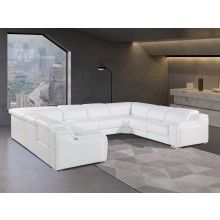 1116 DivanItalia White 8-Piece Sectional with 4 Power Recliners and Power Headrests (No Consoles)