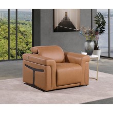 1126 DivanItalia Beige Top Grain Italian Leather Power Reclining Chair with Power Headrest