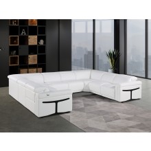 1126 DivanItalia White 8-Piece Sectional with 4 Power Recliners and Power Headrests (No Consoles)