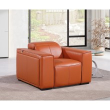 1224 - DivanItalia Camel Power Reclining Arm Chairwith Power Headrests - Top Grain Italian Leather