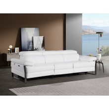 1246 - DivanItalia White Modular Power Dual Reclining Sofa with Power Reclining Headrests - Top Grain Italian Leather