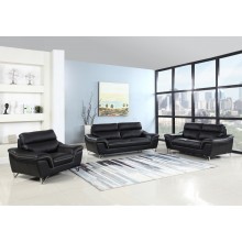 168 - Black Sofa Set