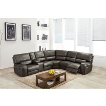 7096 - Gray Sectional with Power Recliners