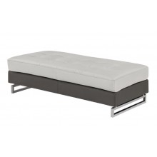 8136 Two-Tone Light Gray Ottoman