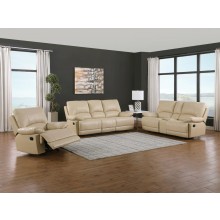9345 - Beige Sofa Set with Console Loveseat