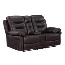9392 - Brown Console Loveseat