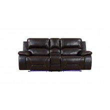 9422 - Brown Power Reclining Console Loveseat