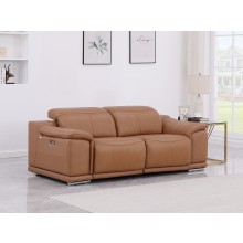 9762 DivanItalia Cognac Top Grain Italian Leather Modular Loveseat