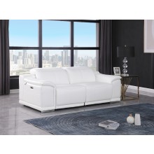 9762 DivanItalia White Top Grain Italian Leather Modular Loveseat