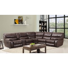 9931 - Dark Brown Sectional with Power Recliners