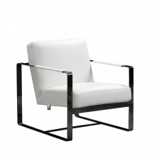 C67 - White Leather Accent Chair 