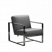 C67 - Dark Gray Leather Accent Chair 