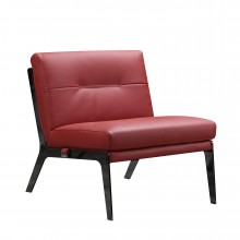 C81 - Red Leather Accent Chair 