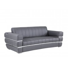 904 - Dark Gray Italian Leather Sofa
