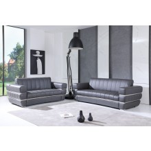 904 - Dark Gray Italian Leather Sofa Love