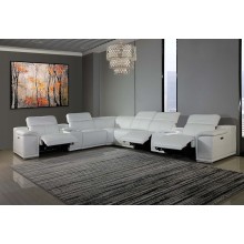9762 - White 3-Power Reclining 8PC Sectional /w 2-Consoles