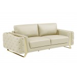 1050 DivanItalia Beige Top Grain Italian Leather Sofa
