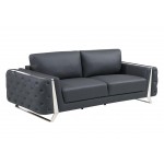 1050 DivanItalia Dark Gray Top Grain Italian Leather Sofa