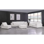DivanItalia 1100 Light Grey 3-Piece Sofa Set with Ottoman - Upholstered in Genuine Belfast Fabric