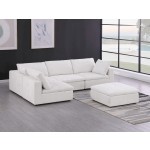 DivanItalia 1100 Light Grey 5-Piece 3-Seat Left Arm Facing Sectional - Upholstered in Genuine Belfast Fabric