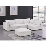 DivanItalia 1100 Light Grey 5-Piece 3-Seat Right Arm Facing Sectional - Upholstered in Genuine Belfast Fabric