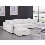 DivanItalia 1100 Light Grey 5-Piece 4-Seat Left Arm Facing Sectional - Upholstered in Genuine Belfast Fabric