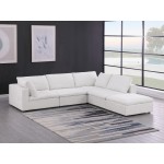 DivanItalia 1100 Light Grey 5-Piece 4-Seat Right Arm Facing Sectional - Upholstered in Genuine Belfast Fabric
