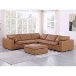 DivanItalia 1100 Cognac 6-Piece Sectional - Upholstered in Top-Grain Italian Leather