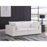 DivanItalia 1100 Light Grey Modular Loveseat - Upholstered in Genuine Belfast Fabric