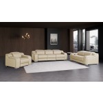 1116 DivanItalia Beige 6-Piece Modular Power Reclining Sofa, Loveseat, and Chair Set – 6 Recliners, Top Grain Italian Leather with Power Headrests