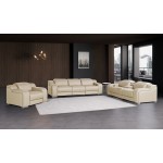 1116 DivanItalia Beige 7-Piece Modular Power Reclining Sofa, Loveseat, and Chair Set – 6 Recliners, Top Grain Italian Leather