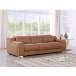 1116 DivanItalia Cognac Modular 3-Power Reclining Sofa with Power Headrest