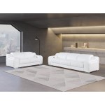 1116 DivanItalia White Modular Power Reclining Sofa and Loveseat Set – Top Grain Italian Leather with Power Headrests