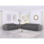 1208 Dark Grey Modular Power Reclining Sofa and Loveseat Set – Genuine Leather with Power Headrests