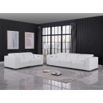 1208 White Modular Power Reclining Sofa and Loveseat Set – Genuine Leather with Power Headrests
