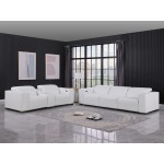 1208 White Modular Power Reclining Sofa and Console Loveseat Set in Genuine Leather with Power Headrests