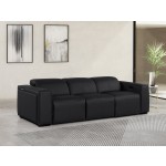 1224 - DivanItalia Black Modular Power Dual Reclining Sofa with Power Reclining Headrests - Top Grain Italian Leather