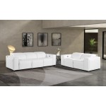 1224 - DivanItalia White Modular Power Dual Reclining Sofa and Loveseat Set with Power Headrests - Top Grain Italian Leather