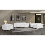1224 - DivanItalia White Modular Power Dual Reclining Sofa, Loveseat, and Chair Set with Power Headrests - Top Grain Italian Leather