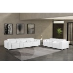 1224 - DivanItalia White Modular Power Reclining Dual Console Sofa and Console Loveseat Set with Power Headrests - Top Grain Italian Leather