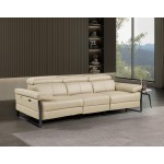 1246 - DivanItalia Beige Modular Power Dual Reclining Sofa with Power Reclining Headrests - Top Grain Italian Leather