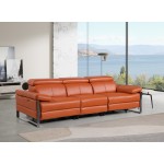 1246 - DivanItalia Camel Modular Power Dual Reclining Sofa with Power Reclining Headrests - Top Grain Italian Leather