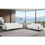 1246 - DivanItalia White Modular Power Dual Reclining Sofa and Loveseat Set with Power Headrests - Top Grain Italian Leather