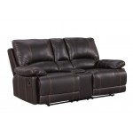 9345 - Brown Console Loveseat