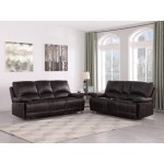 9345 - Brown Sofa with Console Loveseat
