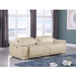 9762 DivanItalia Beige Modular Power Reclining Loveseat – Top Grain Italian Leather