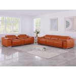 9762 DivanItalia Camel 6-Piece Modular Power Reclining Sofa and Loveseat Set – Top Grain Italian Leather