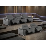 9762 - Dark Grey 8-Piece Power Reclining Sofa Set In Italian Leather