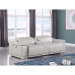 9762 DivanItalia Light Gray Modular Power Reclining Loveseat – Top Grain Italian Leather